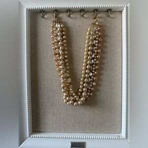 Carolee Gold and Cream Multi-Strand Necklace